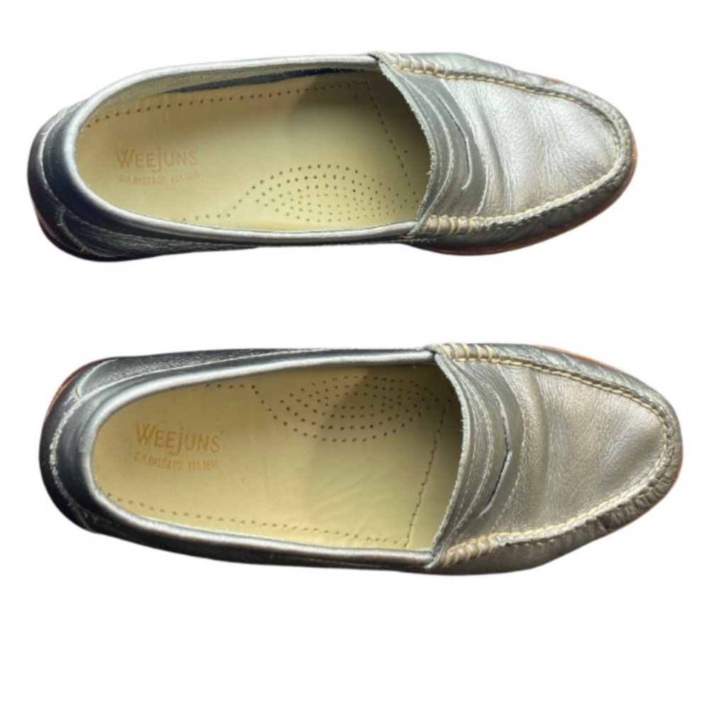 G.H. Bass & Co. Weejun’s Women's Whitney Penny Loafer Size 6.5 Metallic Silver - Picture 5 of 6